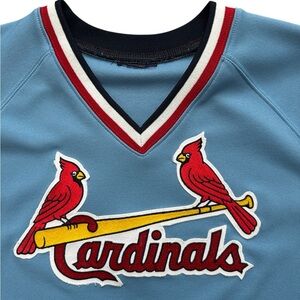 St Louis Cardinals Powder Blue Cooperstown‎ Jersey Women’s Size XL MLB Majestic